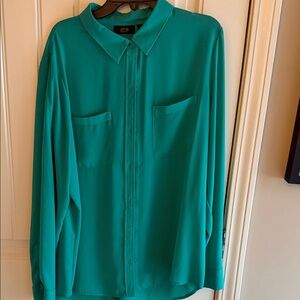 Apt. 9 women Vibrant Green Button Down Shirt